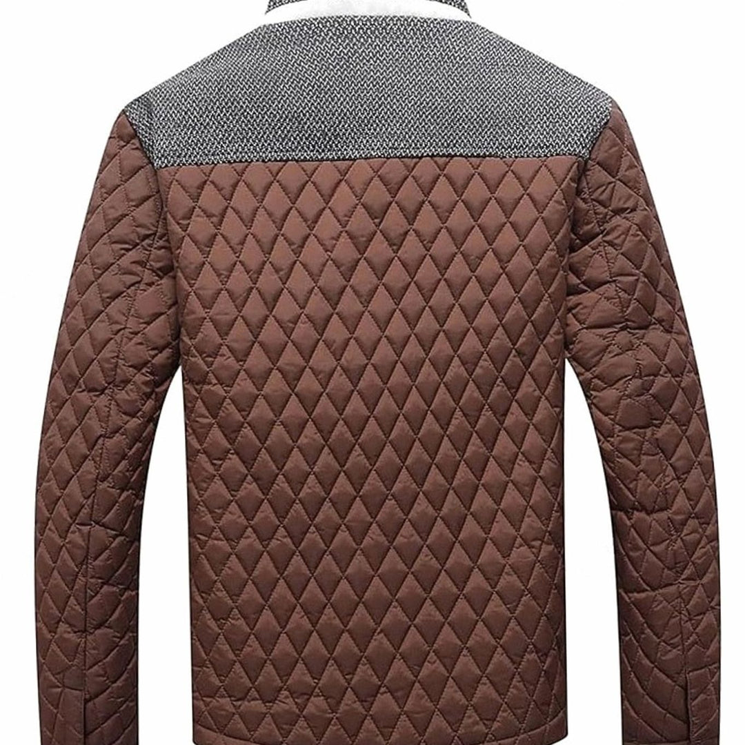 Men's Quilted Stand-Collar Button-Front Jacket