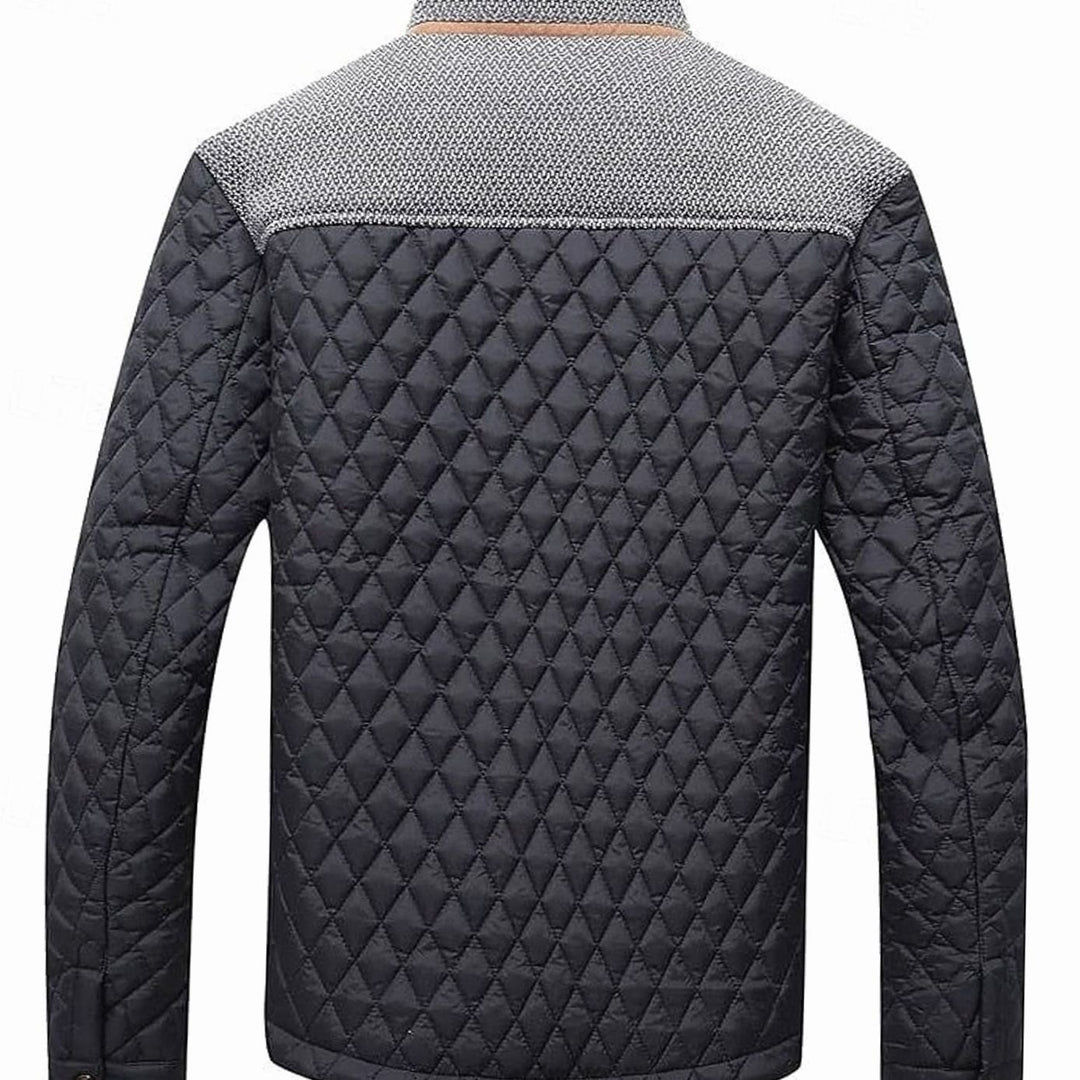 Men's Quilted Stand-Collar Button-Front Jacket