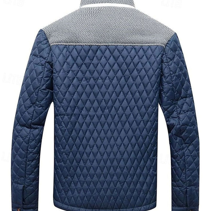 Men's Quilted Stand-Collar Button-Front Jacket
