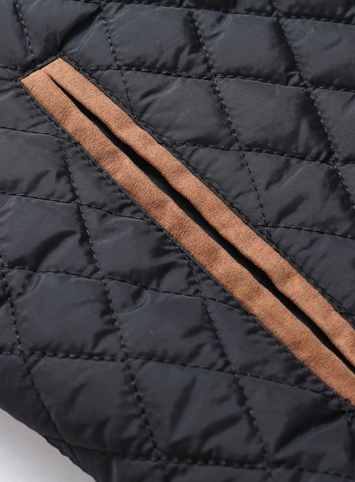 Men's Quilted Stand-Collar Lightweight Zip Jacket