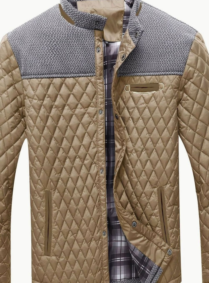 Men's Quilted Stand-Collar Lightweight Zip Jacket