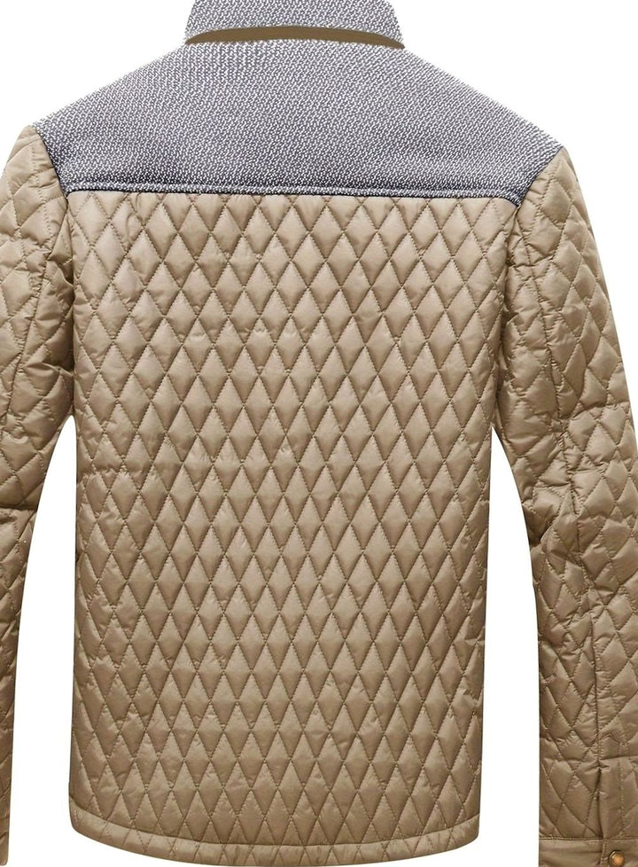 Men's Quilted Stand-Collar Lightweight Zip Jacket