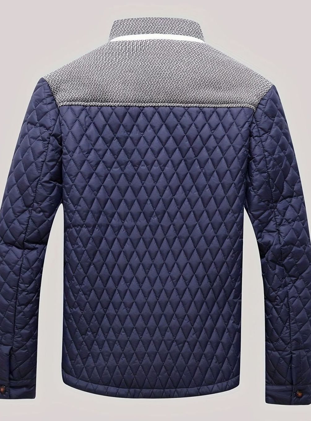 Men's Quilted Stand-Collar Lightweight Zip Jacket