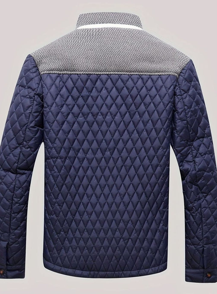 Men's Quilted Stand-Collar Lightweight Zip Jacket