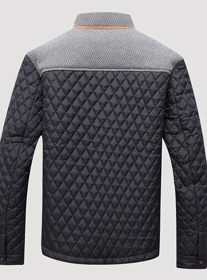Men's Quilted Stand-Collar Lightweight Zip Jacket