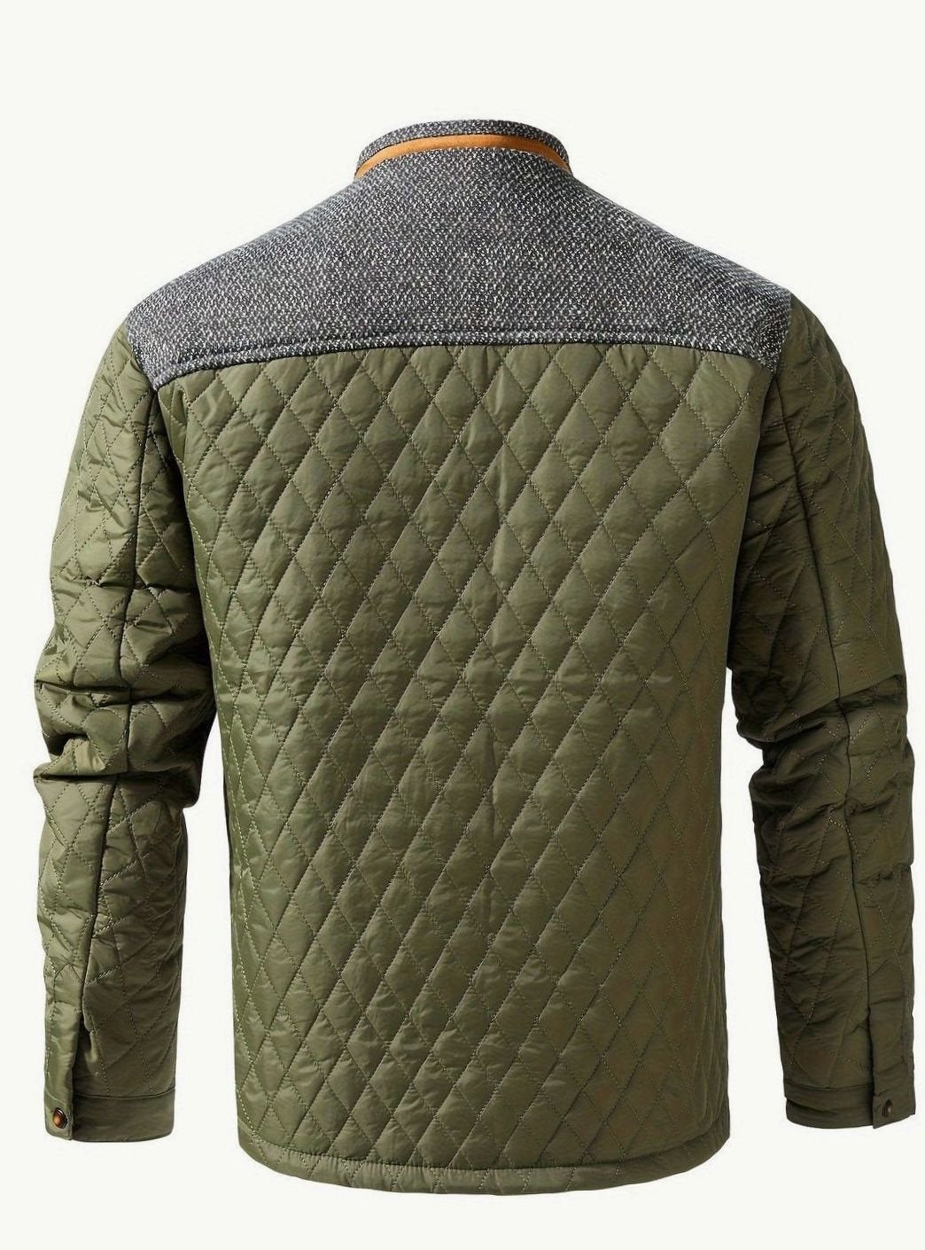 Men's Quilted Stand-Collar Snap-Front Insulated Jacket