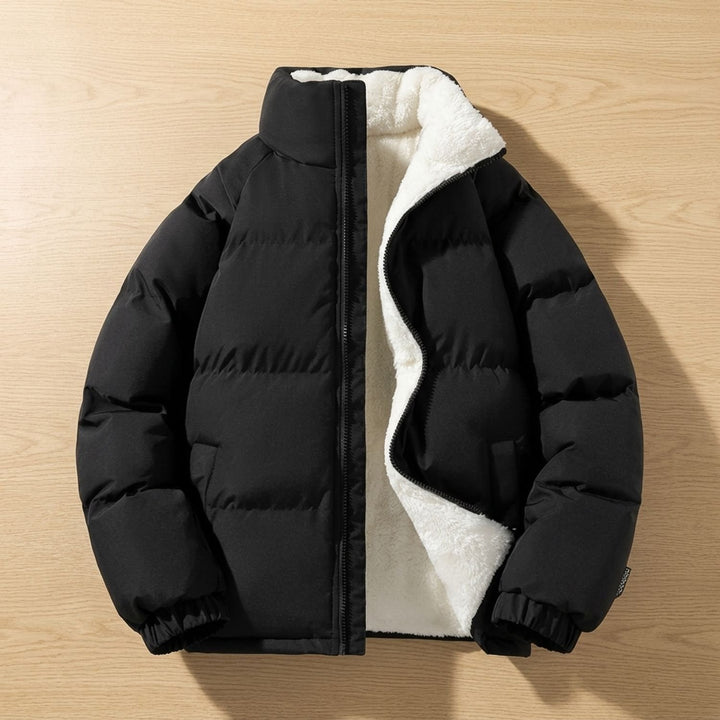 Men's Quilted Zip-Up Funnel-Neck Puffer Jacket