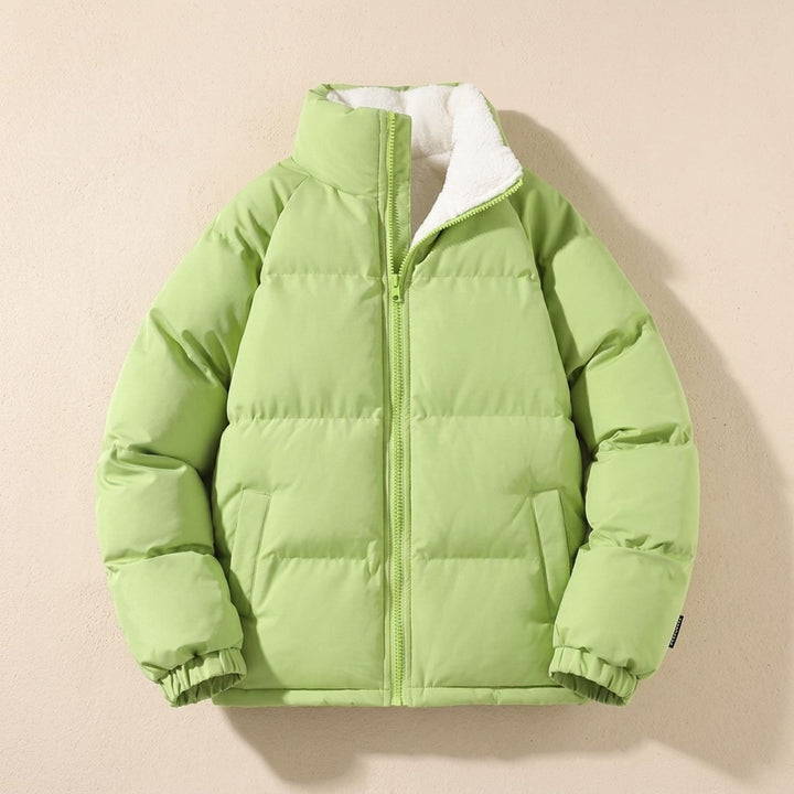 Men's Quilted Zip-Up Funnel-Neck Puffer Jacket - Green