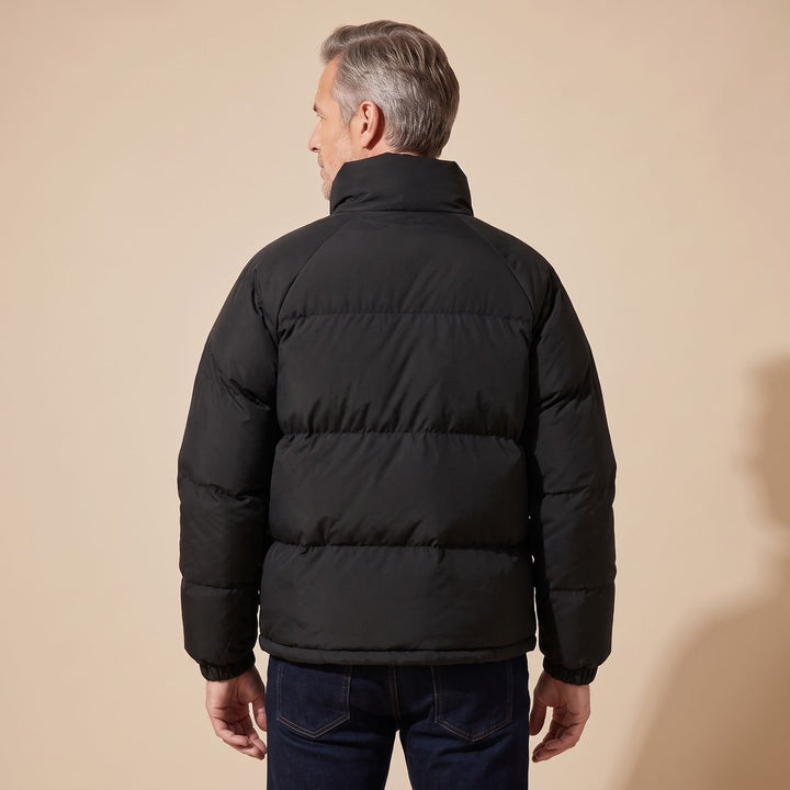 Men's Quilted Zip-Up Funnel-Neck Puffer Jacket