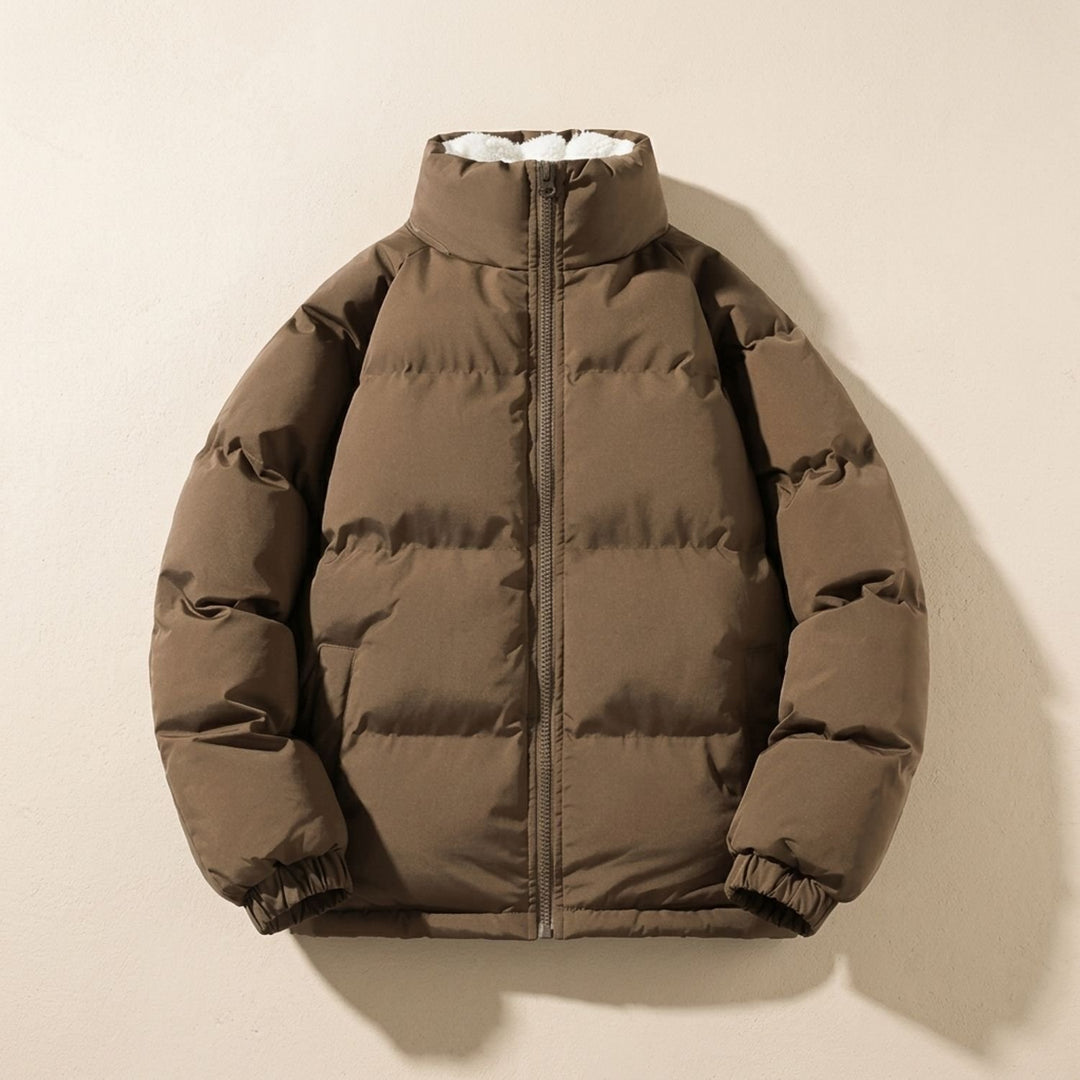 Men's Quilted Zip-Up Funnel-Neck Puffer Jacket