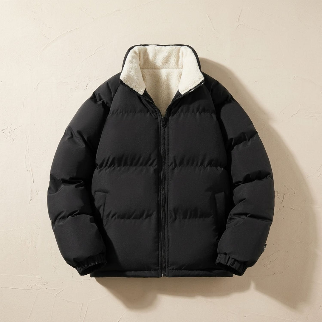 Men's Quilted Zip-Up Funnel-Neck Puffer Jacket