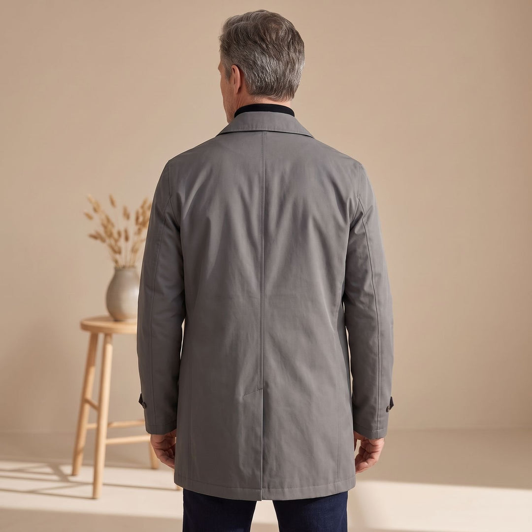 Men's Regular-Fit Button-Front Weather-Resistant Trench Coat