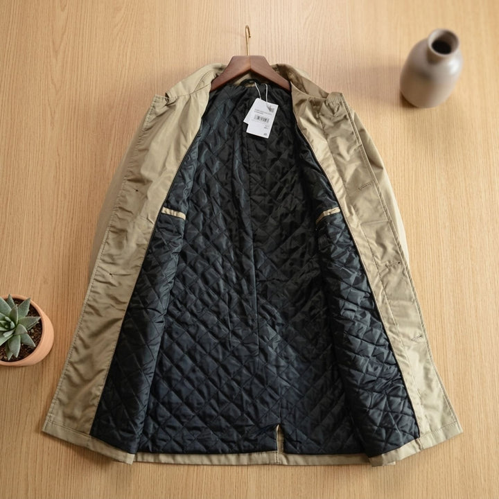 Men's Regular-Fit Button-Front Weather-Resistant Trench Coat