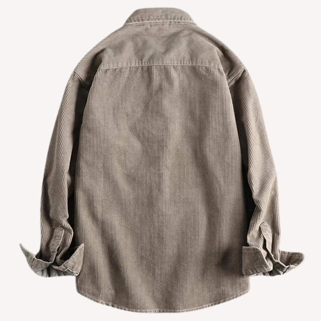 Men's Relaxed-Fit Corduroy Long Sleeve Shirt Chest Pocket