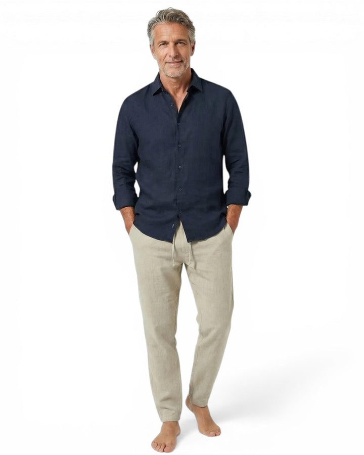 Men's Relaxed-Fit Drawstring Linen Summer Pants