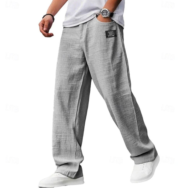 Men's Relaxed-Fit Lightweight Wide-Leg Casual Pants - Gray