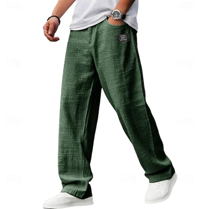 Men's Relaxed-Fit Lightweight Wide-Leg Casual Pants - Army Green