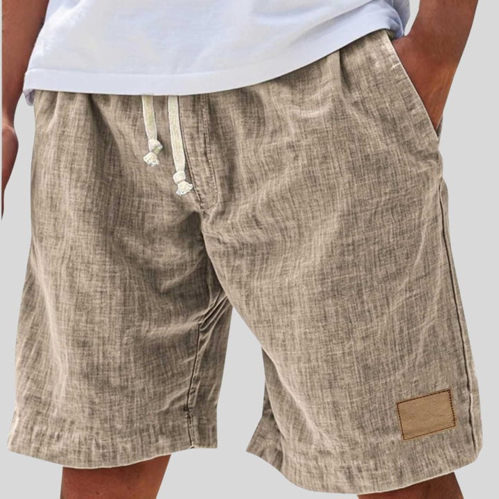 Men's Relaxed-Fit Linen-Feel Drawstring Casual Shorts