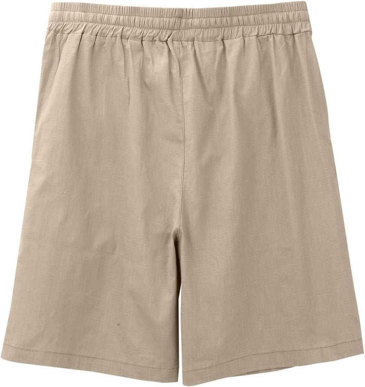 Men's Relaxed-Fit Linen-Feel Drawstring Casual Shorts