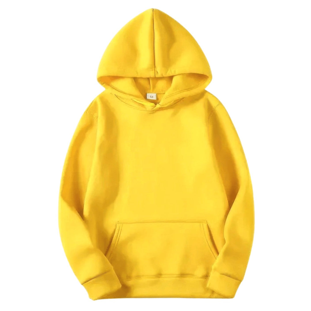Men's Relaxed-Fit Solid Long Sleeve Hoodie Sweatshirt - Yellow