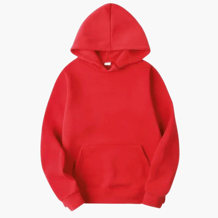 Men's Relaxed-Fit Solid Long Sleeve Hoodie Sweatshirt - Red
