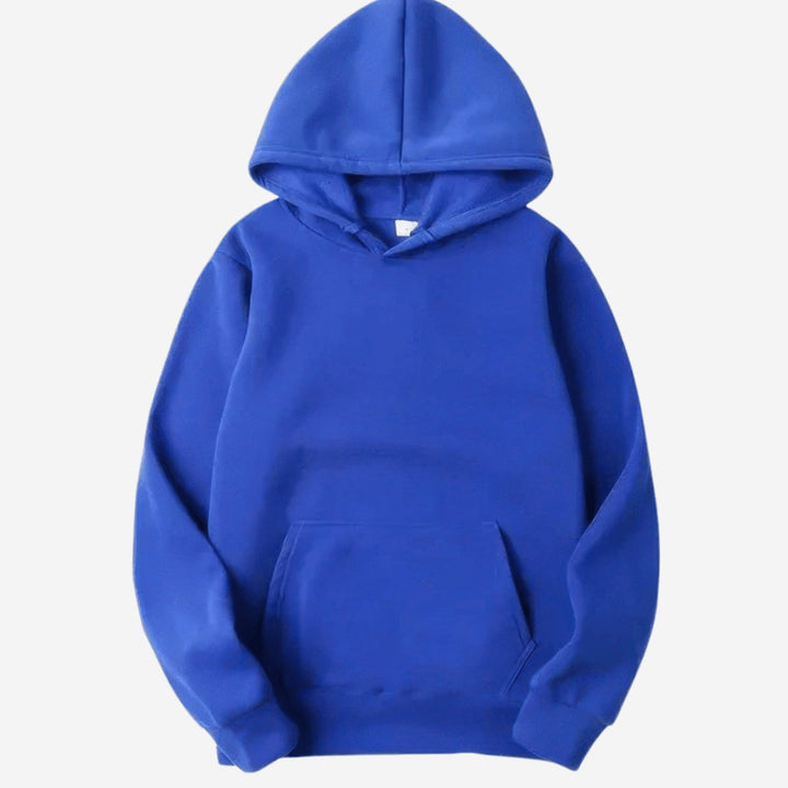 Men's Relaxed-Fit Solid Long Sleeve Hoodie Sweatshirt - Blue