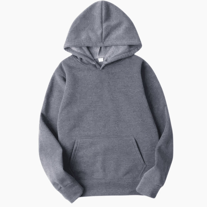 Men's Relaxed-Fit Solid Long Sleeve Hoodie Sweatshirt - Grey