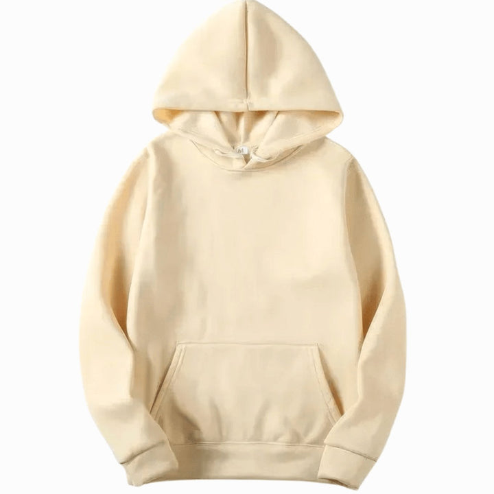 Men's Relaxed-Fit Solid Long Sleeve Hoodie Sweatshirt - Beige