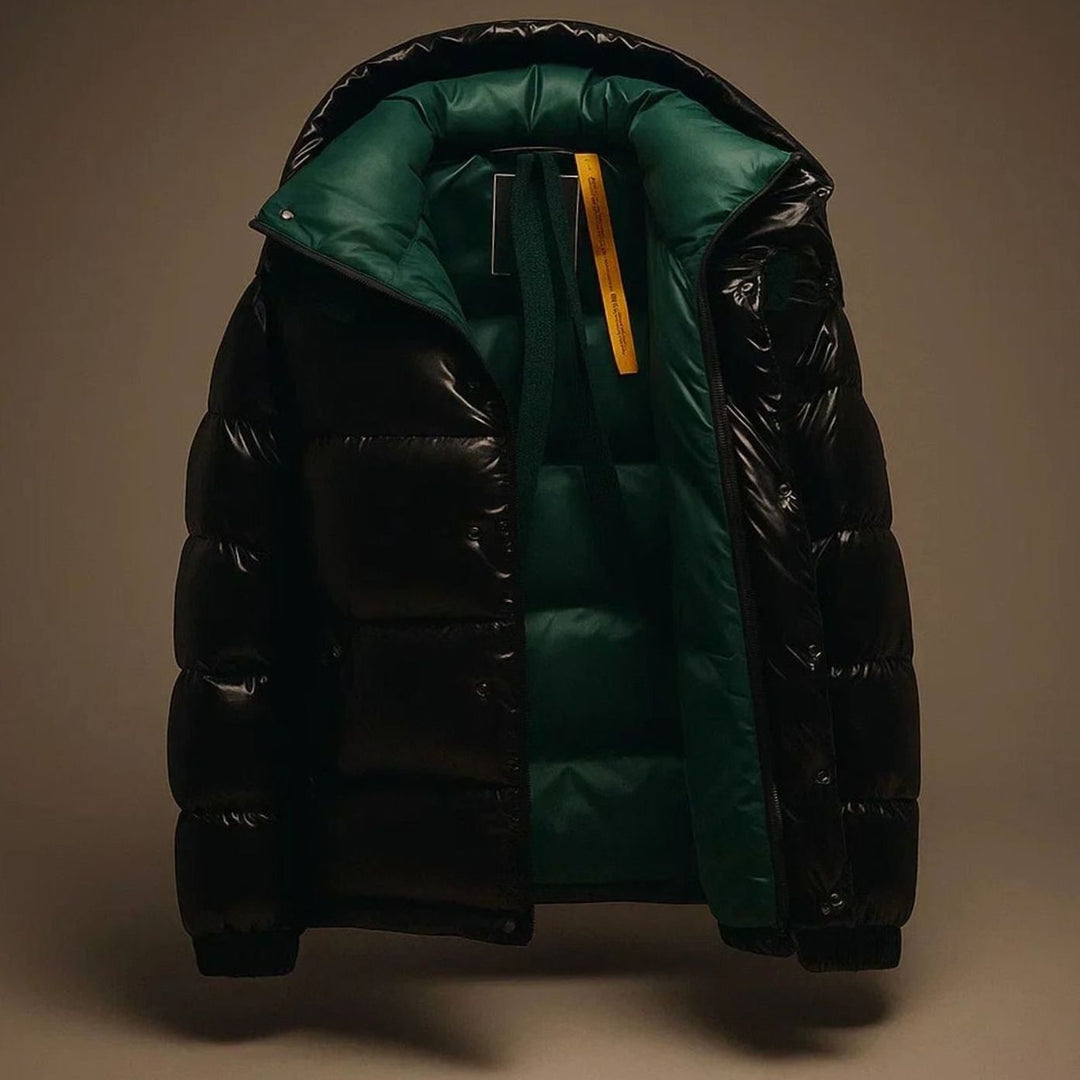 Men's Relaxed-Fit Zip-Up Insulated Puffer Jacket High Funnel Neck
