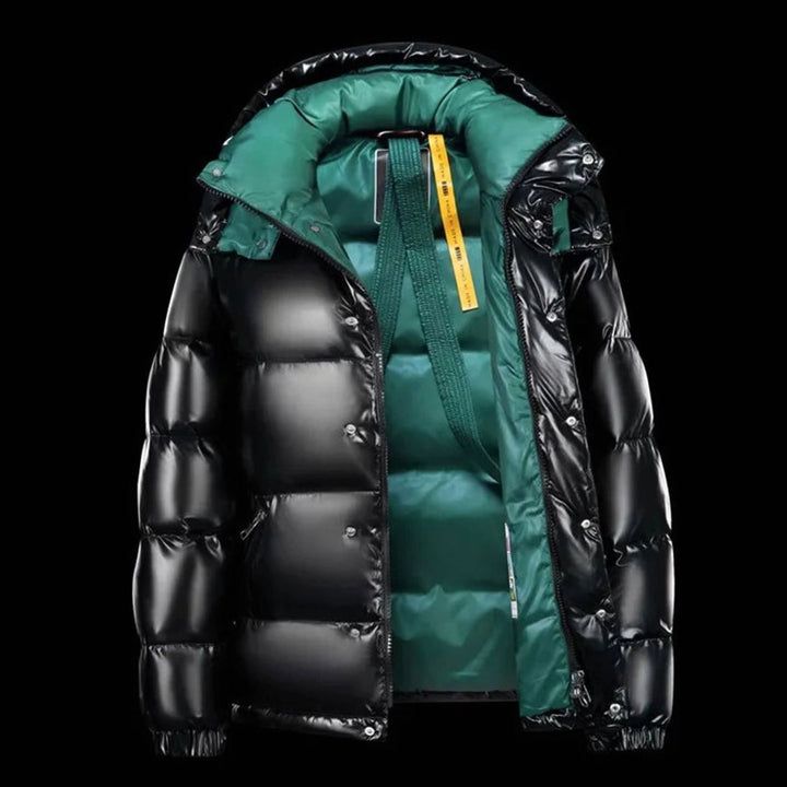 Men's Relaxed-Fit Zip-Up Insulated Puffer Jacket High Funnel Neck
