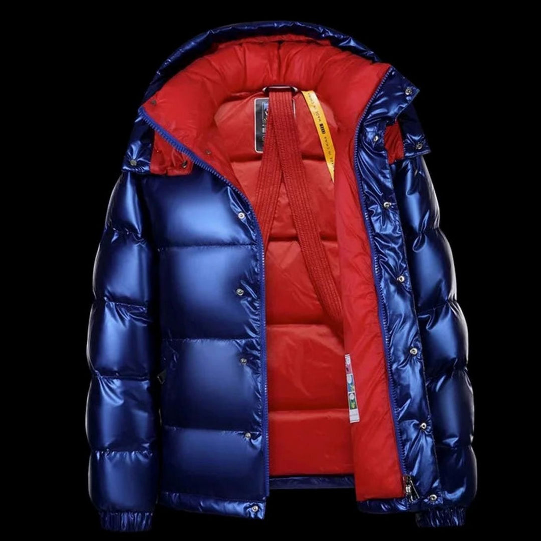 Men's Relaxed-Fit Zip-Up Insulated Puffer Jacket High Funnel Neck