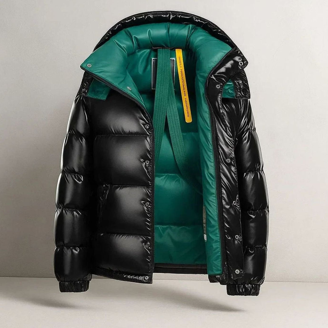 Men's Relaxed-Fit Zip-Up Insulated Puffer Jacket High Funnel Neck