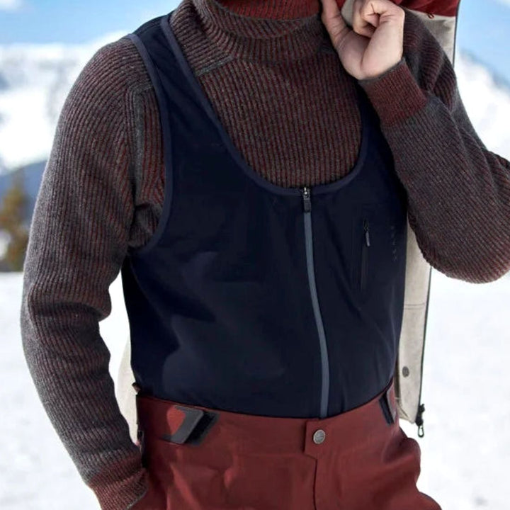 Men's Ribbed Knit Turtleneck Sweater Casual Winter Pullover - Brown
