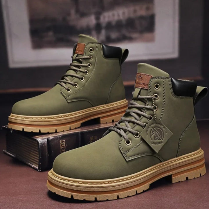 Men's Rugged Lace-Up Ankle Hiking Boots - Green