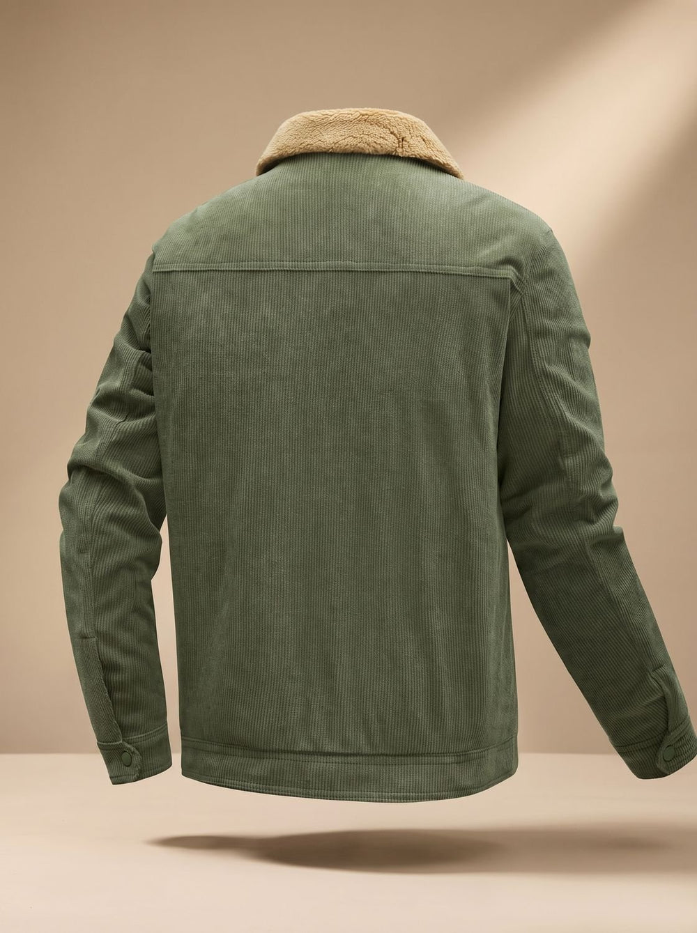 Men's Sherpa-Lined Corduroy Button-Front Jacket