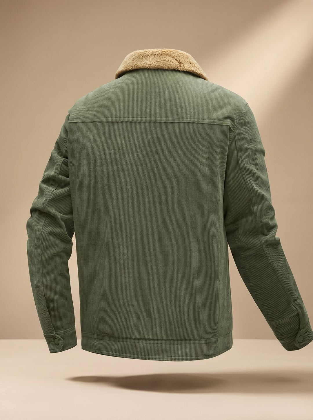 Men's Sherpa-Lined Corduroy Button-Front Jacket