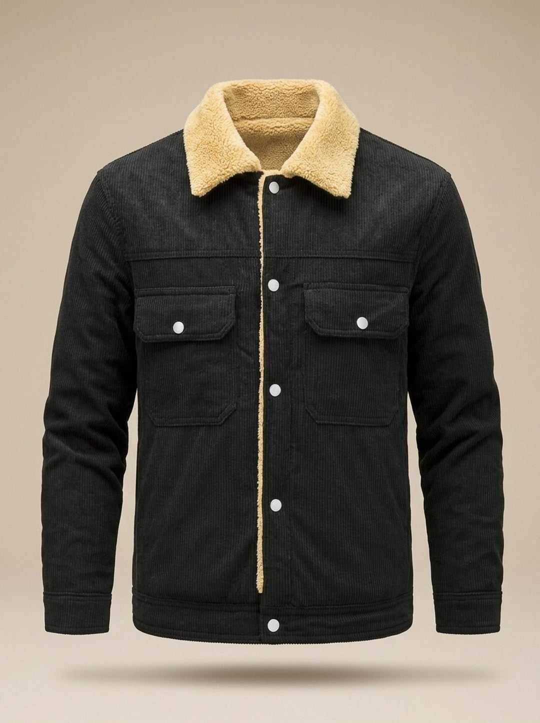 Men's Sherpa-Lined Corduroy Button-Front Jacket