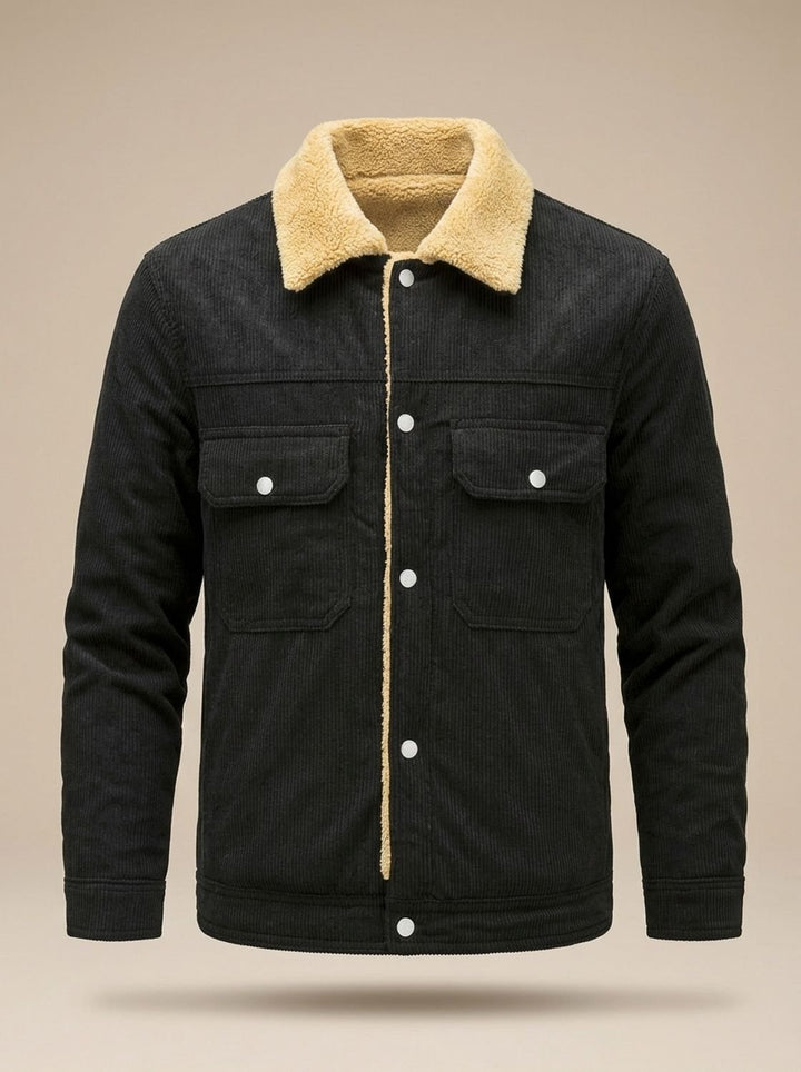 Men's Sherpa-Lined Corduroy Button-Front Jacket