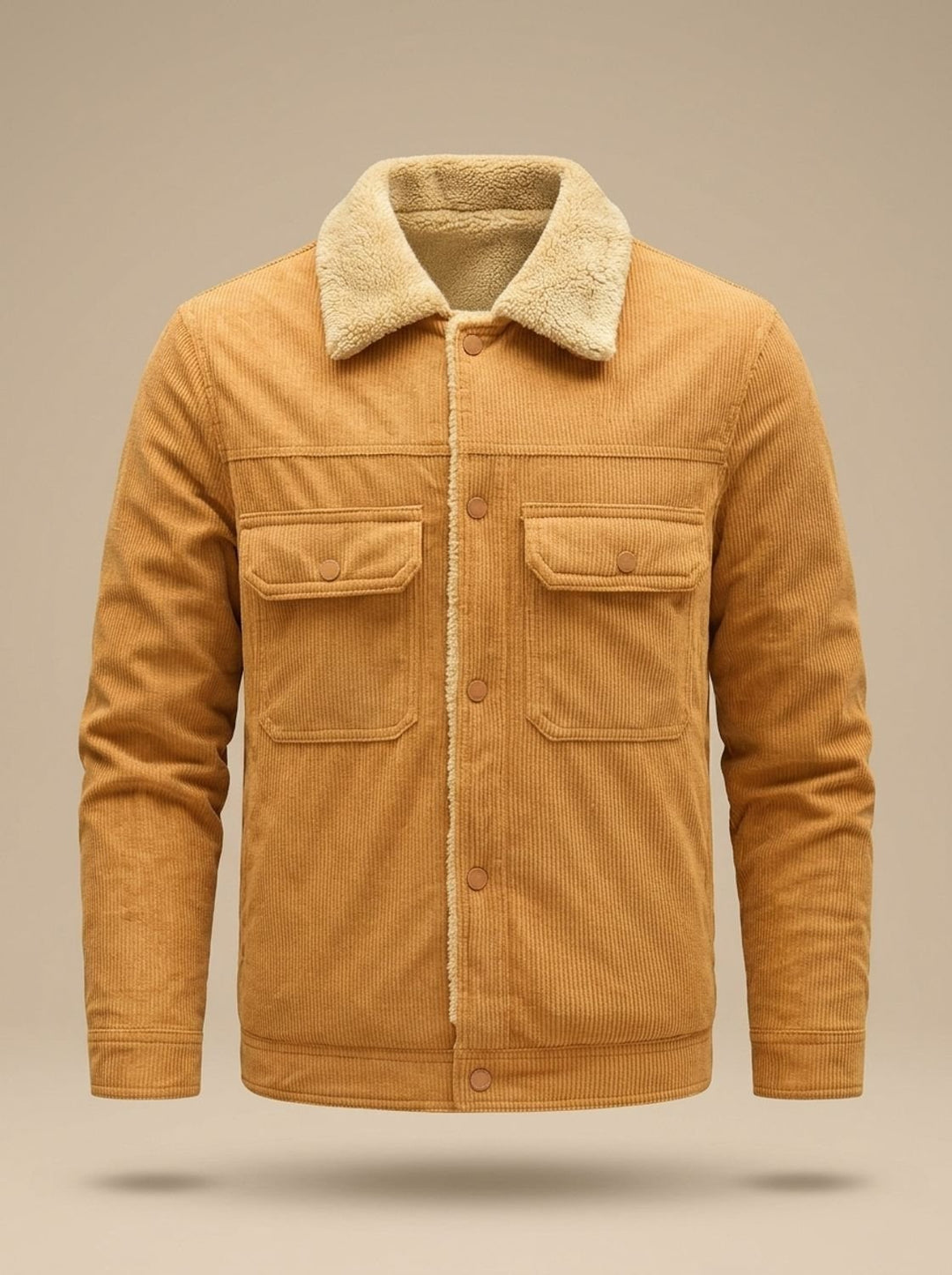 Men's Sherpa-Lined Corduroy Button-Front Jacket