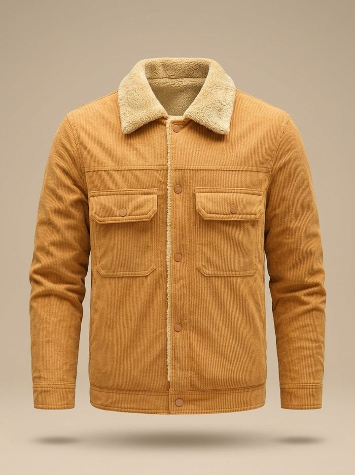 Men's Sherpa-Lined Corduroy Button-Front Jacket