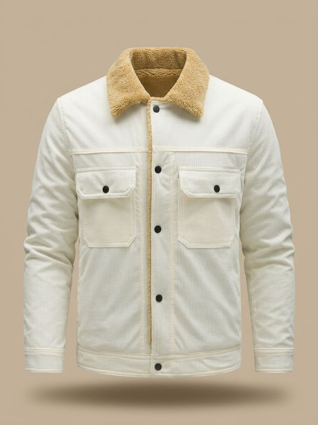 Men's Sherpa-Lined Corduroy Button-Front Jacket