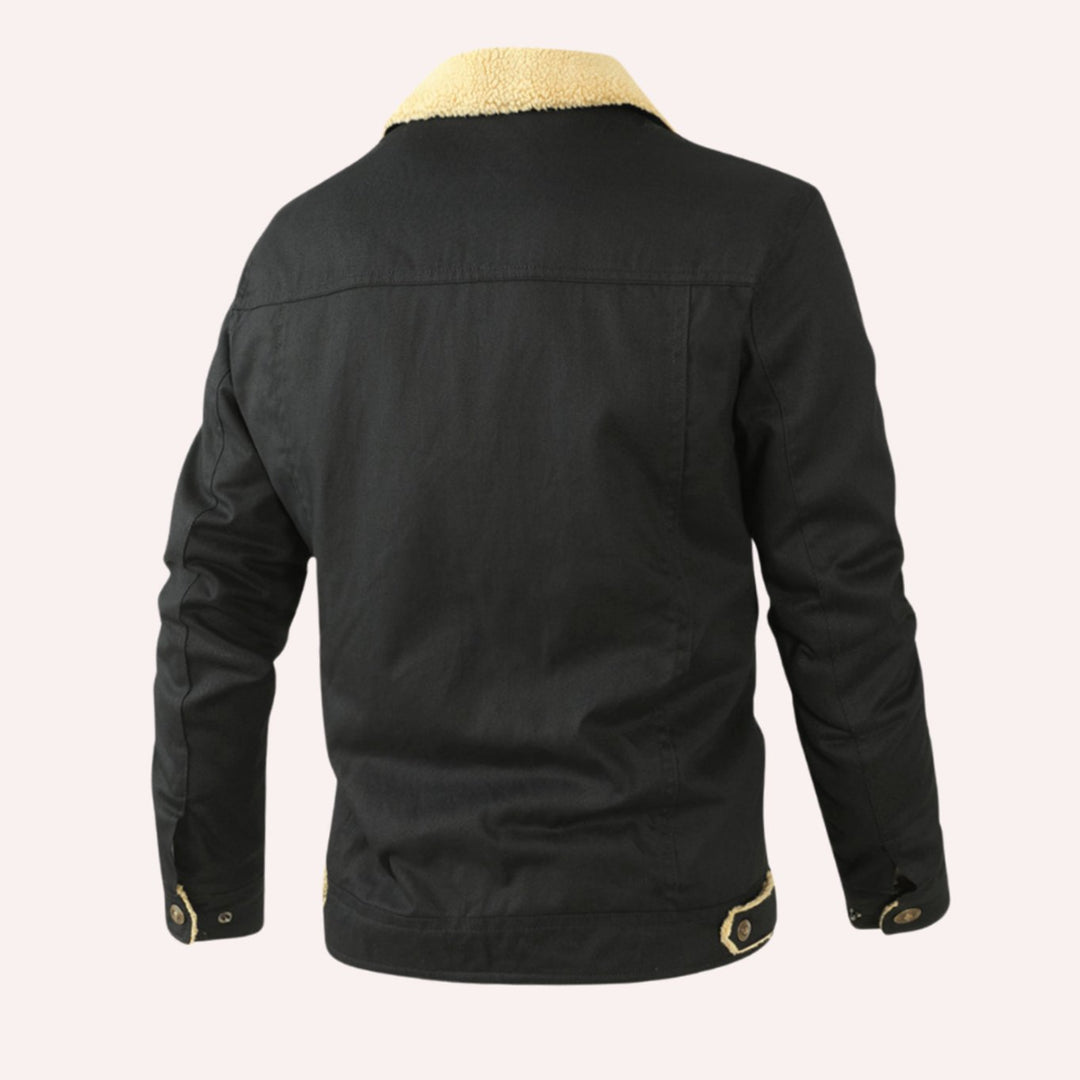 Men's Sherpa-Lined Fleece Winter Jacket Relaxed Fit