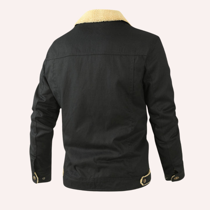 Men's Sherpa-Lined Fleece Winter Jacket Relaxed Fit