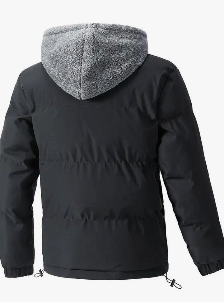Men's Sherpa-Lined Hooded Puffer Street Style Jacket