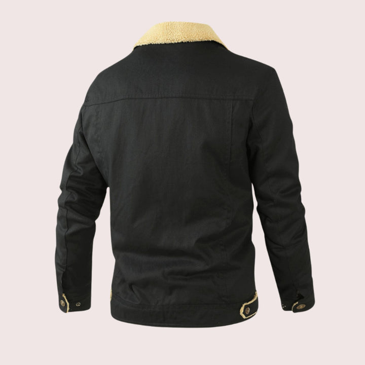 Men's Sherpa-Lined Relaxed-Fit Snap-Button Casual Jacket
