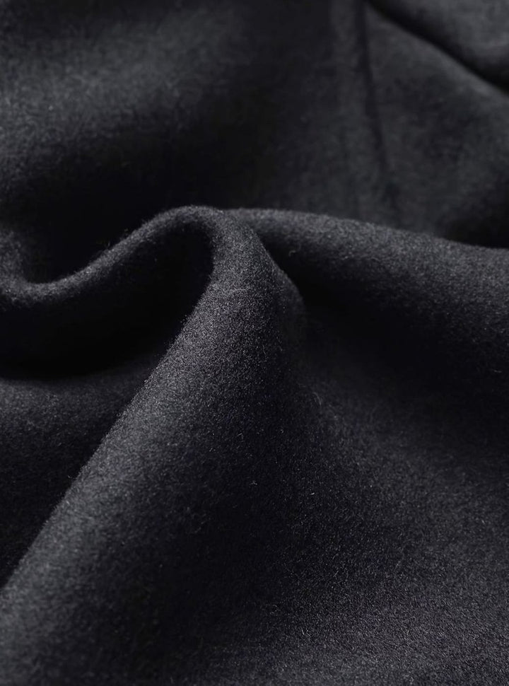 Men's Single-Breasted Wool Overcoat Tailored Lapel Scarf