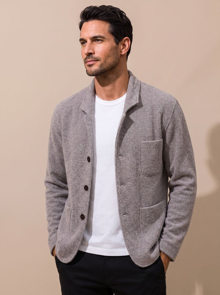 Men's Slim Fit Button-Front Knit Cardigan - Gray