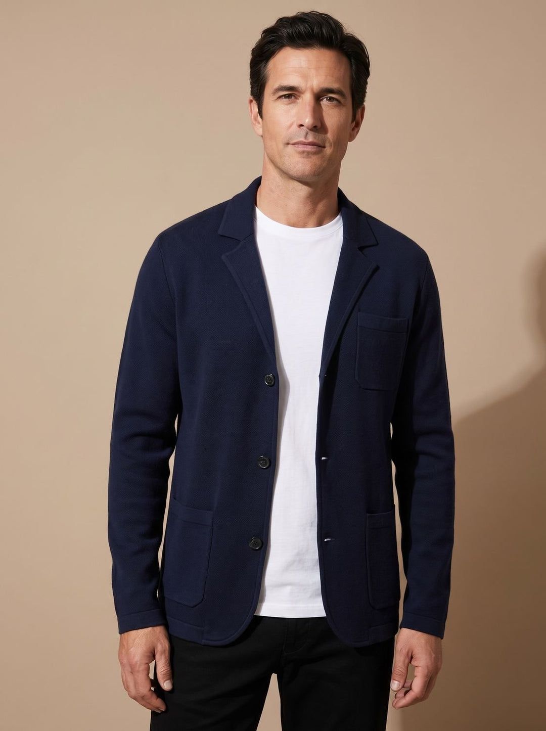 Men's Slim Fit Button-Front Knit Cardigan - Blue