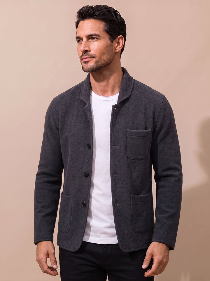 Men's Slim-Fit Button-Front Knit Cardigan Blazer