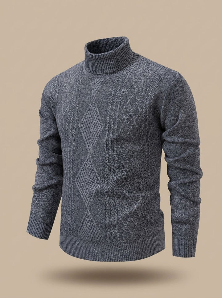 Men's Slim-Fit Cable-Knit Turtleneck Sweater